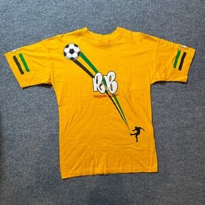 Vintage 1998 World Cup Soccer Jamaica Reggae Boys T-Shirt Mens‎ M Yellow